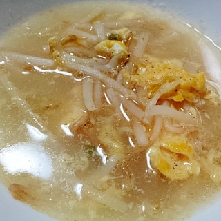 もやしとふわふわたまごの中華風スープ